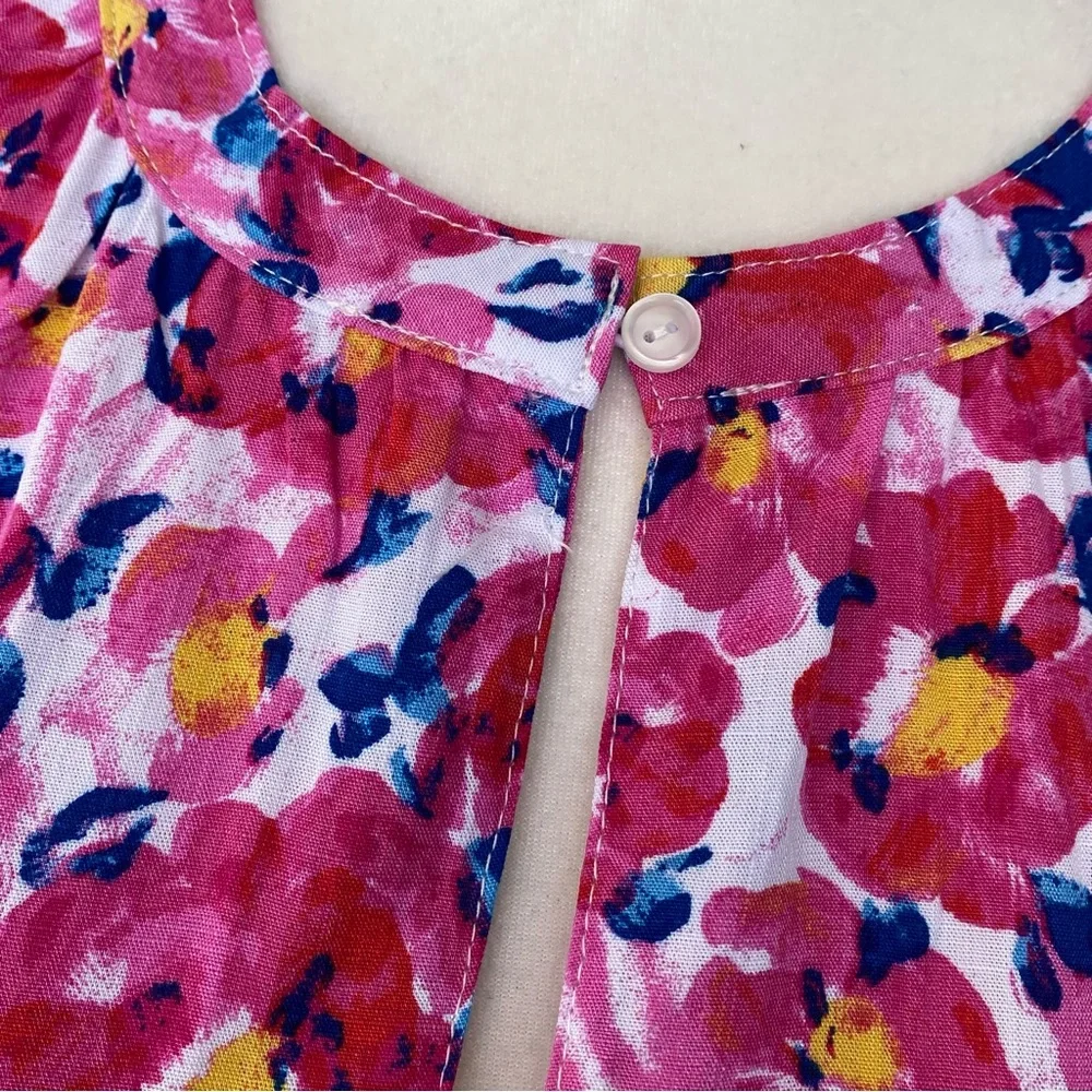 Time and Tru NWOT Pink Floral Tank Top Medium - Picture 4 of 12